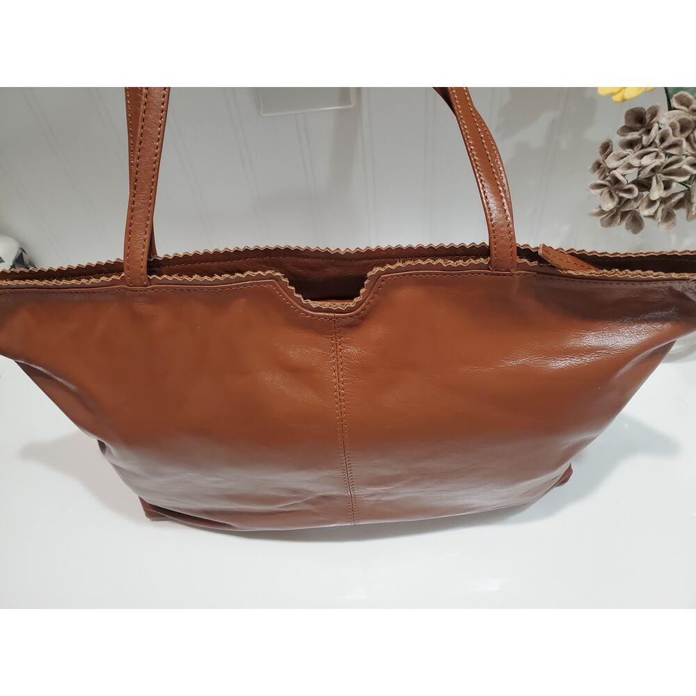 Latico Lether Cognac Brown Slouchy Tote - Picture 2 of 7